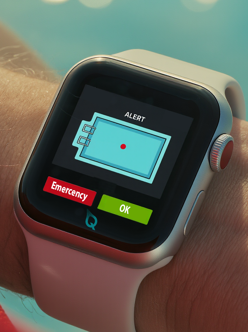 Aqutron smartwatch alert interface for lifeguard intervention
